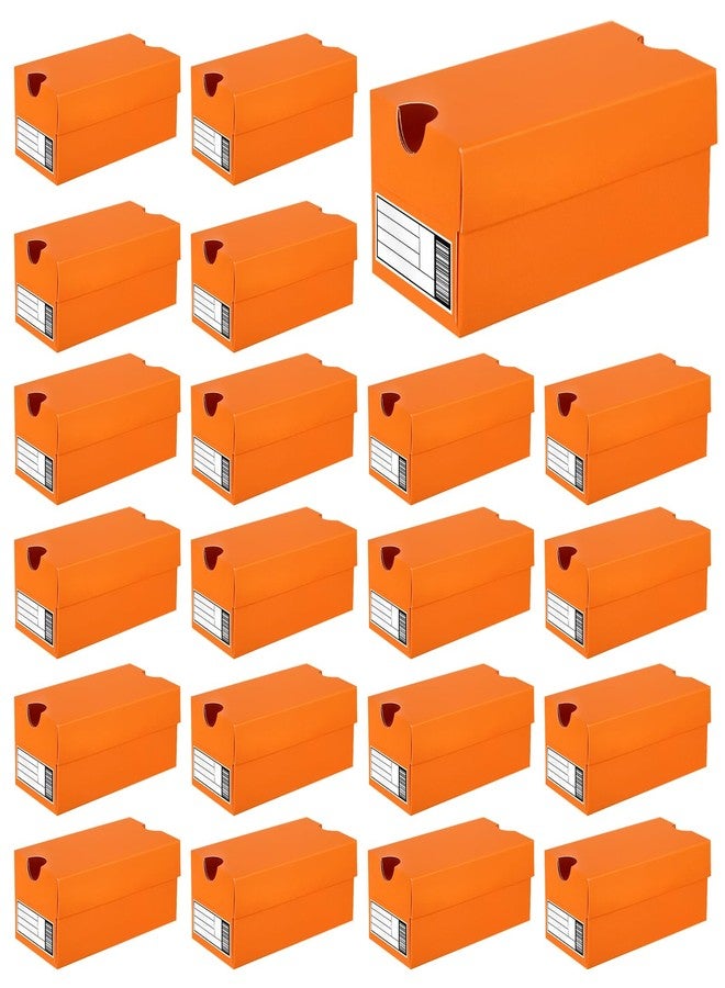 Foxtell 24 Pack Mini Sneaker Boxes for Party Favors 4.7 x 2.5 x 2 Inch Mini Shoe Gifts Boxes for Candies Cookies Snacks Sports Small Gift Case with Label for Wedding , Holiday, Birthday Party Favor (Orange) - Image 1